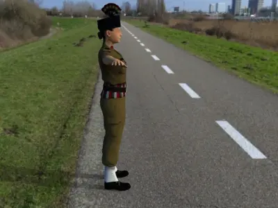Indian leady police  Low-poly 3D model