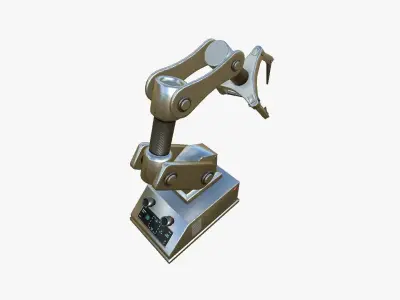 Robotic Hand A08 Aluminum - Machinery Industrial Design Low-poly 3D model