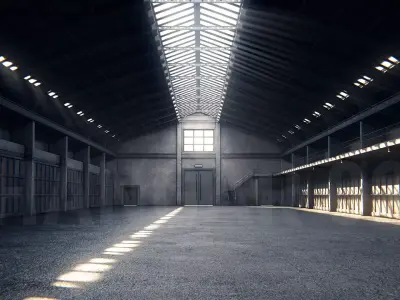 Hangar 02 PBR Low-poly 3D model