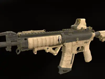 Assault rifle M4 Low-poly 3D model