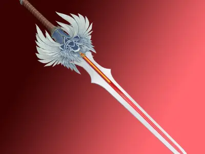 Angel Elven Stylized Sword Low-poly 3D model