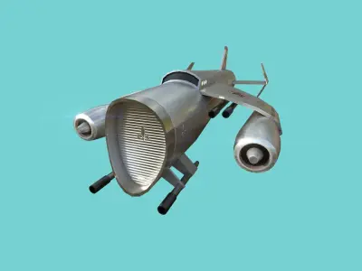 Aircraft Spaceship 04 - Classic Style Spacecraft Low-poly 3D model