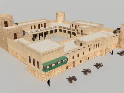 Sharjah Fort  Low-poly 3D model
