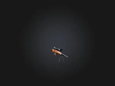 Sniper Rifle Low-poly 3D model 15
