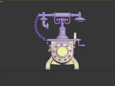 Antique Telephone Low-poly 3D model purchase