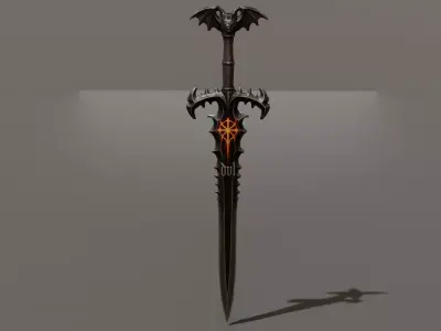 DVL3DStudio BatHead Sword Low Poly Fantasy Game Ready Low-poly 3D model