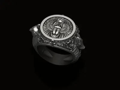 Horus Anubis ring 3D print model