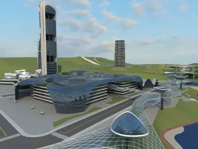 Futuristic Skyscraper 1 3D model