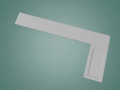 Right angle steel ruler 3D model