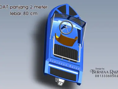 Jet Boat 2 meter and Water jet 100 mm 3D print model