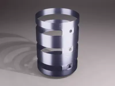 Mechanical - cyindrical shield Low-poly 3D model