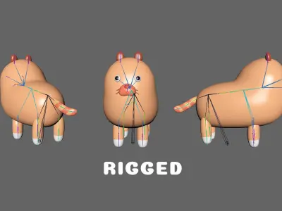 Low-Poly Cat Animated - Fun World Animal  Low-poly 3D model