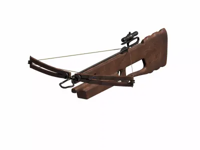 Wooden Crossbow Low-poly 3D model