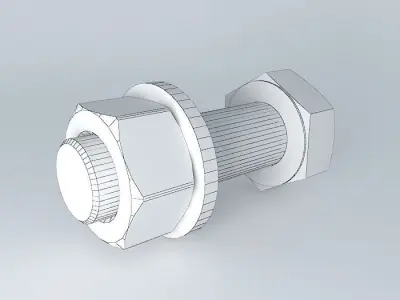 Hex head screw M 10 x 30 mm DIN 933 Free 3D model