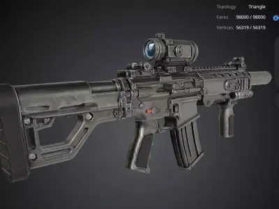 Modern Assault Rifle 3D model purchase