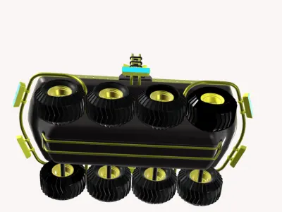 vehicle ugv  6x6 Low-poly 3D model