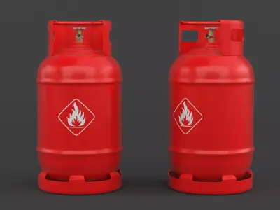 Gas Cylinder 3D model 2