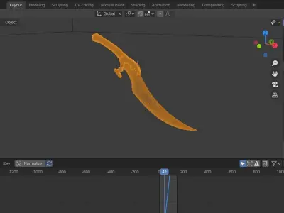 A medieval knife Free 3D model
