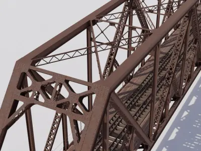 Railroad Truss Bridge 3D model