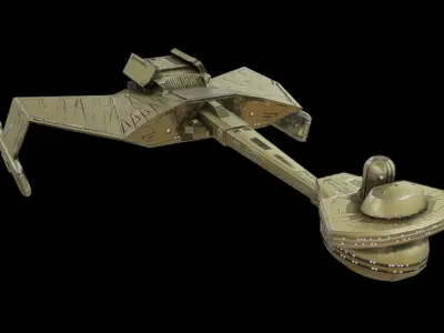 Klingon Spaceship 01 Low-poly 3D model