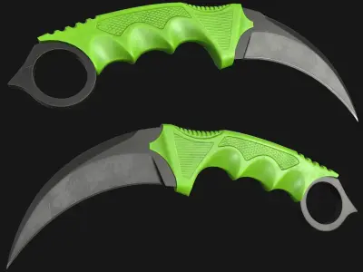 Karambit Knife Low-poly 3D model 3