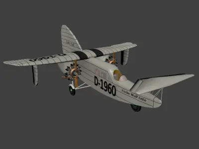  Focke-Wulf F 19 Ente Free low-poly 3D model