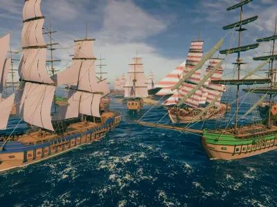 Stylized Pirate Ship - By Yorakeys Low-poly 3D model