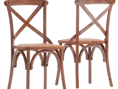 Carterville Solid Wood Dining Chair 3D model