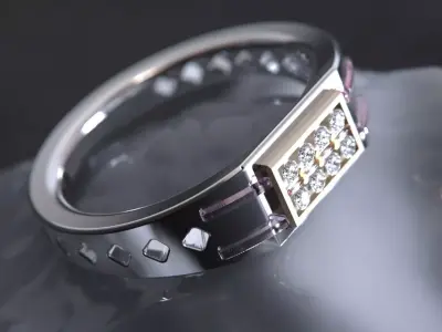 Crystal Geometry ring 3D model purchase