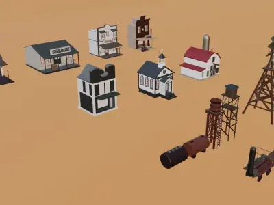  Western Village Packet  3D model