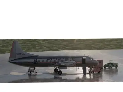 Douglas DC-6B 1950s and Convair CV-240 3D model
