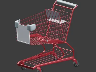 Shopping Cart Low-poly 3D model purchase