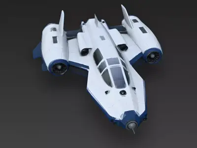 Sci-Fi Sleek Interceptor Starfighter Vehicle 3d model Low-poly 3D model