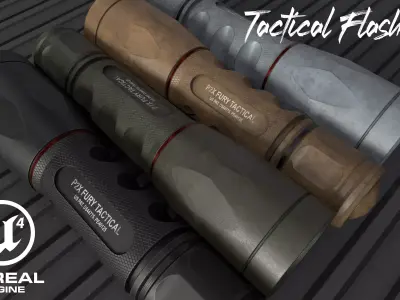 Flashlight P2X Fury Tactical Low-poly 3D model