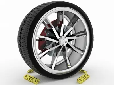 ORTAS CAR WHEEL RIM 102 GAME READY WHEEL 3D model