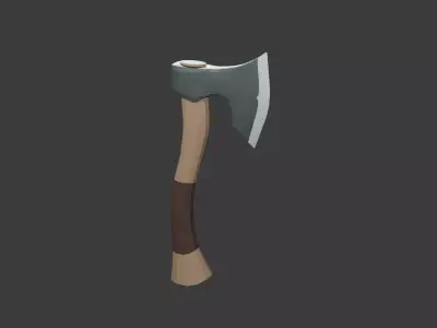 Low poly one hand Axe Low-poly 3D model