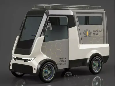 Quadracycle Utility Cargo Bike Soft Topper STEP FBX STL OBJ 3D model