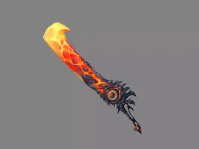  Cartoon lava sword Low-poly 3D model