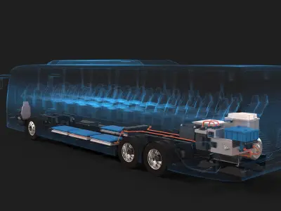 Electric Bus X-ray 3D model purchase