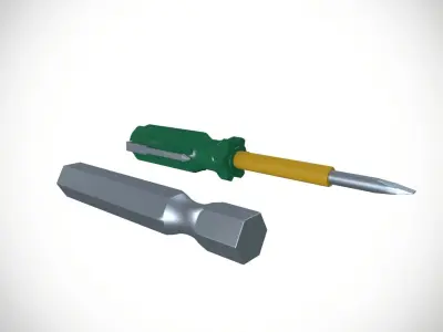 Screwdriver Low-poly 3D model 4