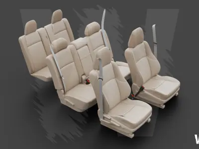 SUV complete Seat Set - Universal Car Seat Set 3D model