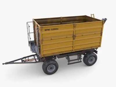 Agro trailer V4 Low-poly 3D model