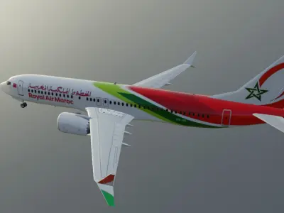 Royal Air Maroc Boeing 737 Max 8 low poly 3D Model  Low-poly 3D model