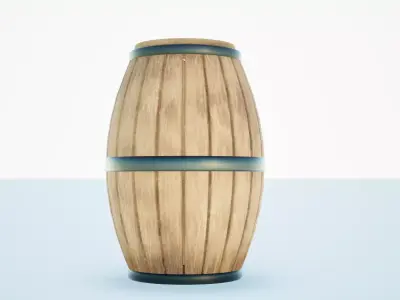 Wood Barrel Low-poly 3D model