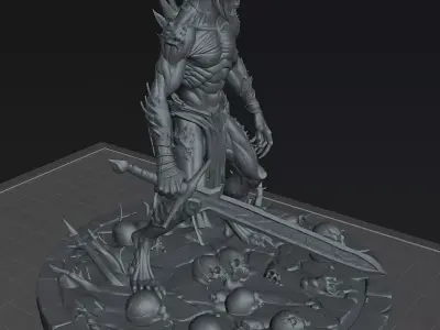 Demon Swamp Demon STL DnD Tabletop Miniature 3D Print Model  3D print model