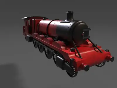 Steam Train Low-poly 3D model purchase