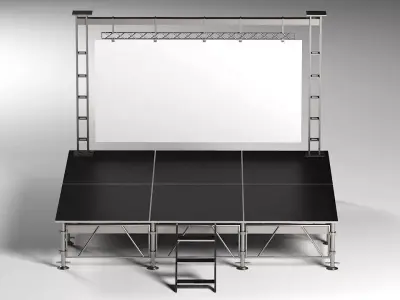 Aluminum Plywood Stage Platform Low-poly 3D model