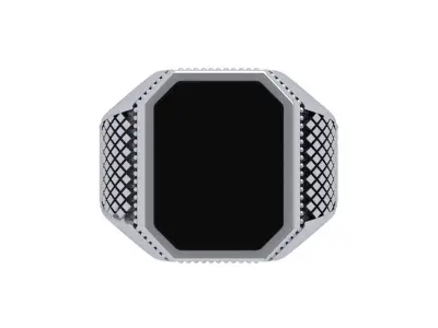 Emerald Art Deco Ring 3D print model 40