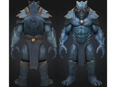 Demonic Cyclops Warrior Low-poly 3D model