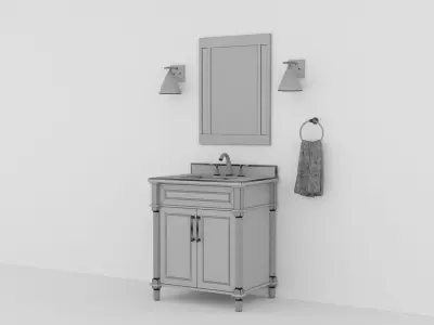 OVE Aberdeen 30 Dove Grey 3D model